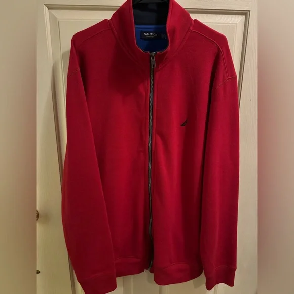 Nautica Zip Fleece XL Red - Picture 1 of 8